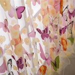 rideau fenêtre imprimé papillon transparent moderne floral métallique blanc jaune rose
