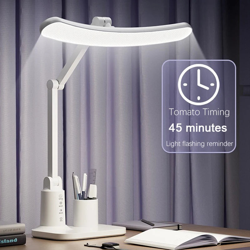 lampe rechargeable led moderne blanc mat porte crayons interrupteur tactile support smartphone
