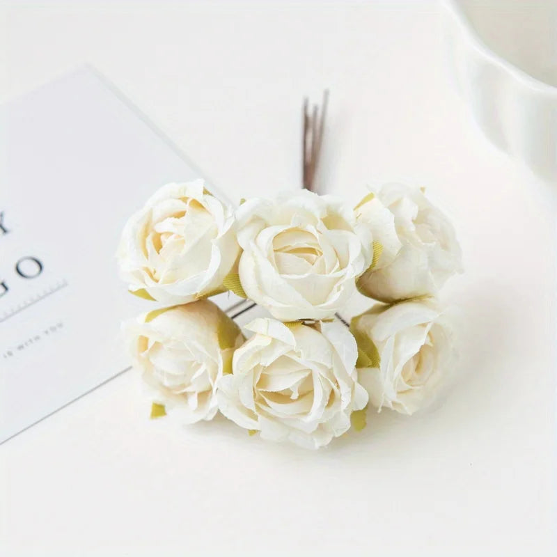 bouquet artificiel roses vintage romantique anniversaire mariage baby shower intérieur feuillets verts