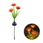 éclairage extérieur solaire fleurs artificielles lumineuses moderne vert rose blanc patio jardin