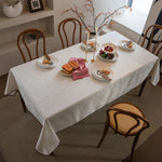 tablecloth beige floral rectangle réutilisable polyester coton opacité printemps été noël mariage classic adaptable