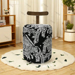 tabouret rotatif rembourré polyvalent bois massif vintage moderne coussin imprimé floral