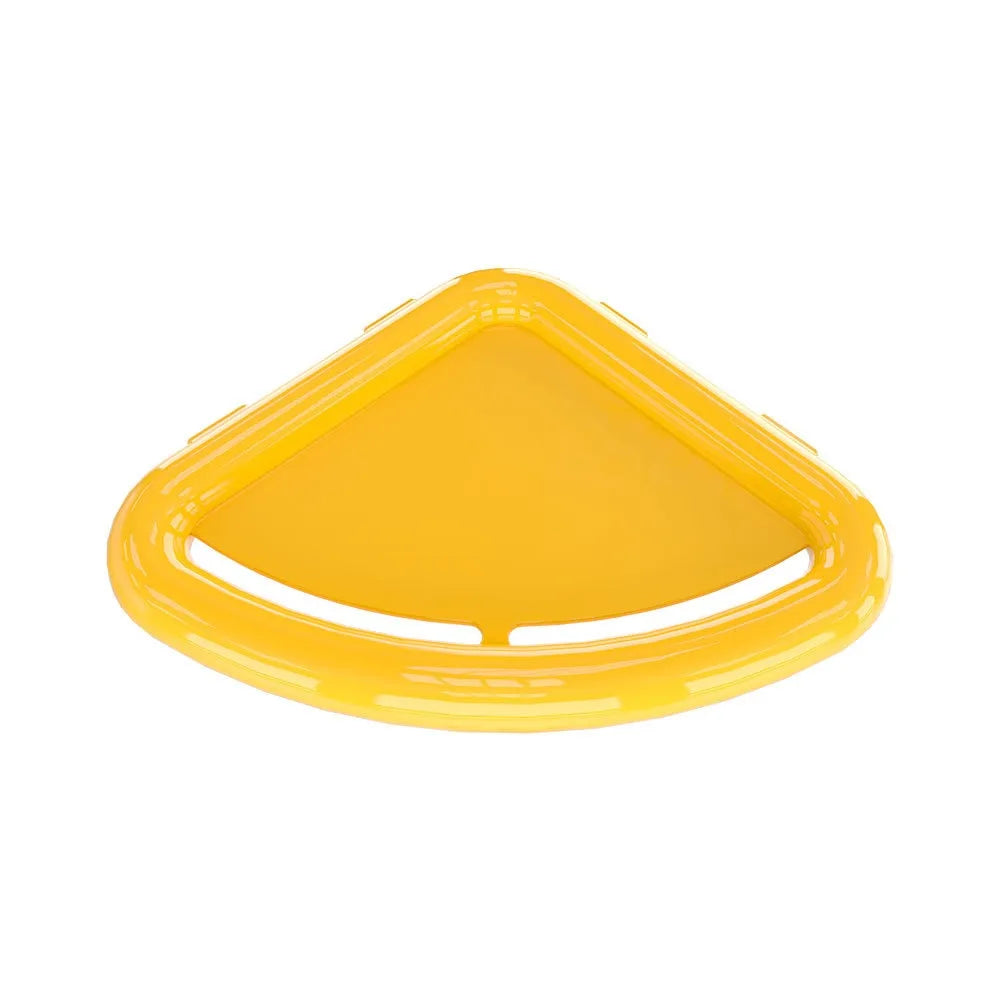 étagère d'angle jaune moderne adhésif réutilisable salle bain plat lisse plastique pvc clips multiple