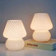 lampe table champignon blanc moderne lumière led opaque années 70 vintage