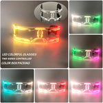 lunettes lumineuses led futuristes transparentes paillettes circuit imprimé élastique fête rave club nuit