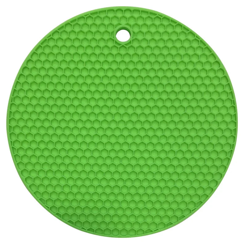 tapis table silicone moderne hexagones antidérapant résistant chaleur plat antidérapant multicolore vert violet bleu
