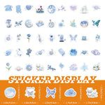 sticker mignon dessin animé bleu rose blanc papillon coeur fleur adhésif collection fantaisieCharacterSetEND