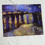 tissu coton lin hand dyed peinture huile van gogh rapide respirant craft scrapbooking patchwork
