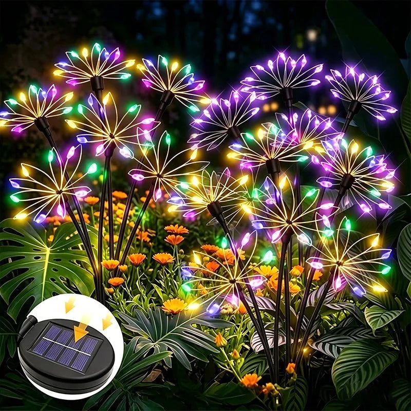 lampe solaire décorative fleurs artificielles lumineuses moderne noir multicolore led jardin extérieur fixée piquet