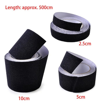 ruban adhésif antidérapant noir texturé grains 2.5cm 5cm 10cm pvc quartz sand auto collant
