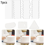 spatules gâteau transparentes décoration bord glaçage peigne lisse outils cuisine blanc classique