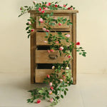 guirlande fleurs artificielles roses feuilles vertes décoration extérieure mariage anniversaire naturelle romantique accrochéeextérieur