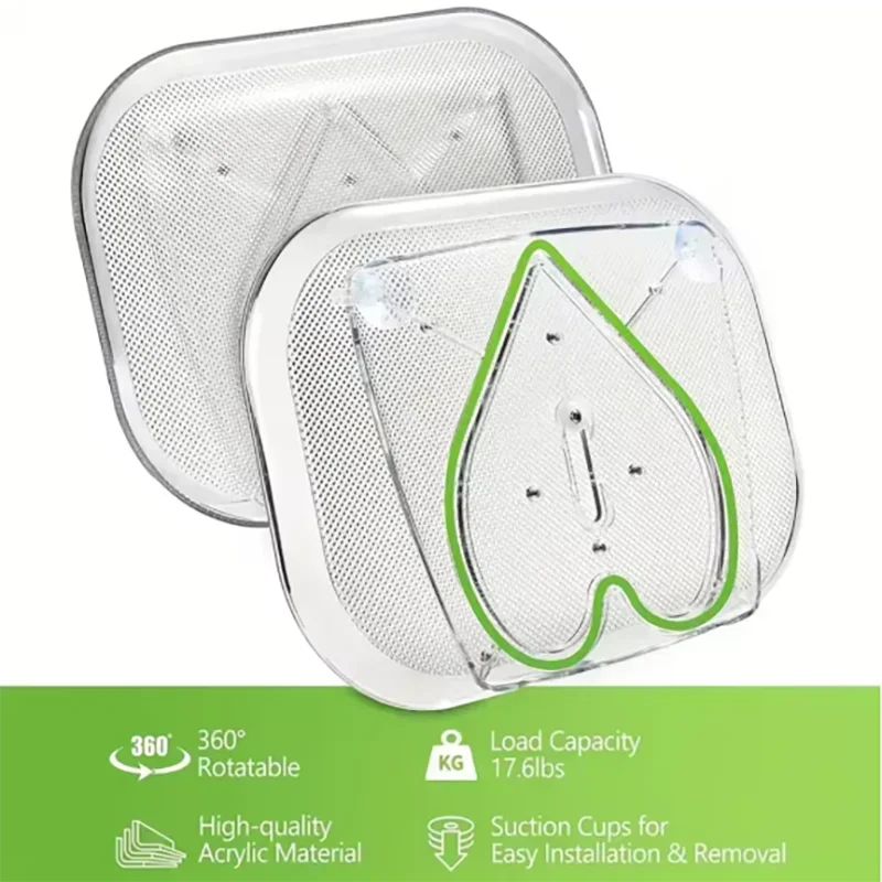 plateau rotatif transparent moderne grille fine fixé succion articles divers