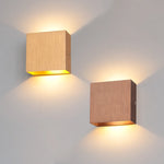 applique murale moderne 6W LED 90 260V aluminium bois naturel doré fixée mur