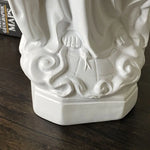statue vierge marie résine blanche draperies rosier cœur décoration religieuse classique maison