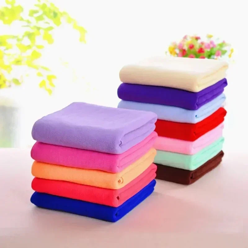 serviette bain microfibre séchage rapide motif uni moderne pâques rose orange rouge bleu violet