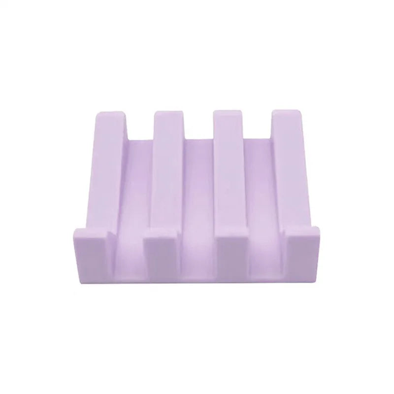 support savon silicone gris rose moderne facile nettoyer blanc beige
