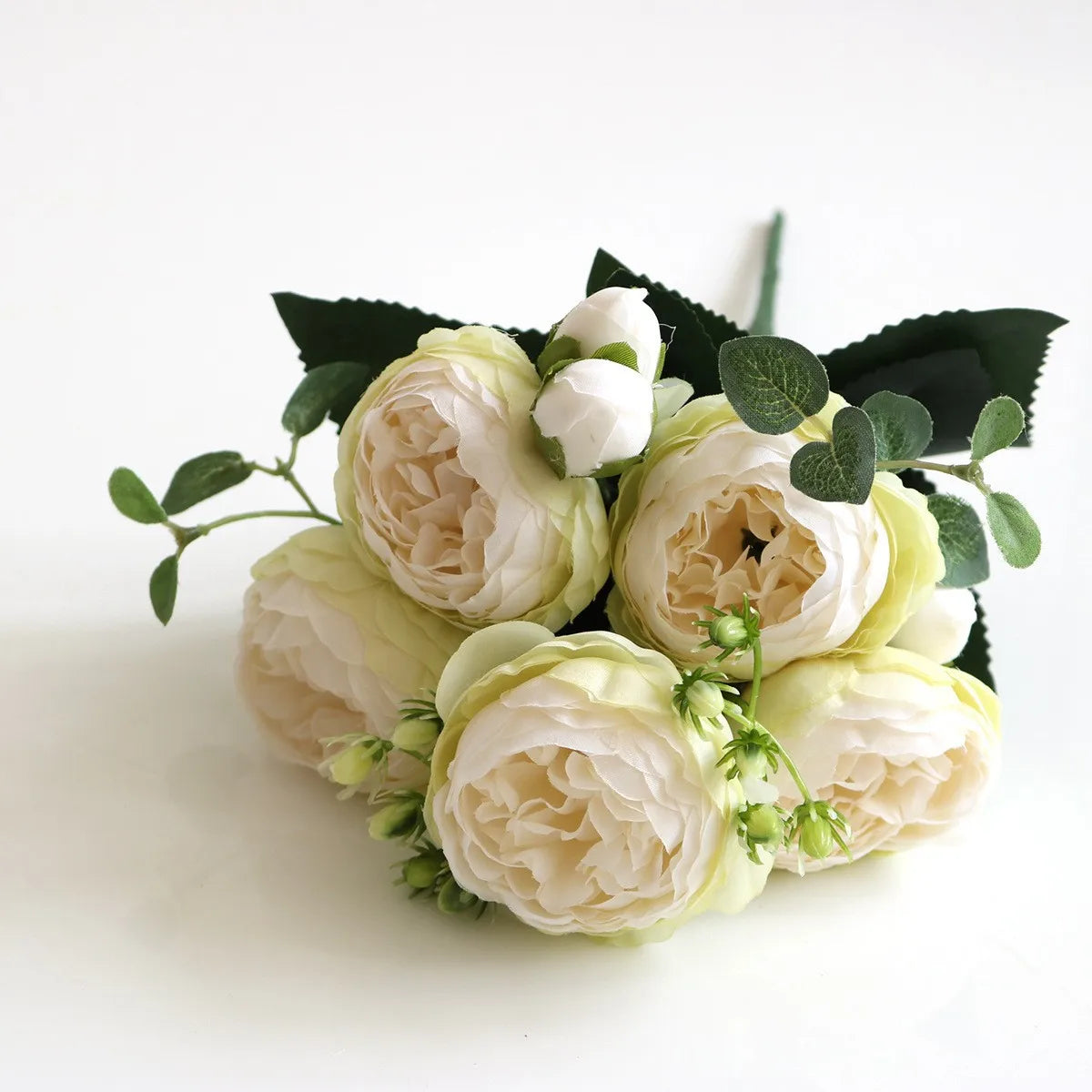 bouquet fleurs artificielles rose pivoine gypsophila mariage anniversaire décoration intérieureextérieur 30cm