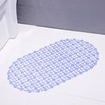 tapis bain antidérapant pvc moderne transparent ventouses bleues salle bain large 67cm 375cm