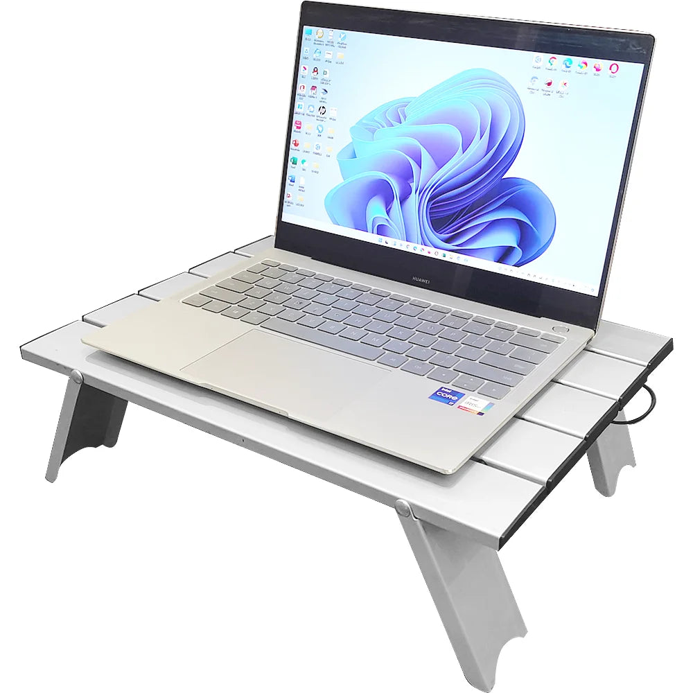 table pliante extérieure aluminium minimaliste moderne rectangle striée portable sac transport