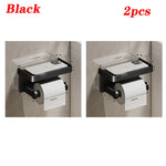 porte serviettes moderne porte papier toilette étagère rangement aluminium gris salle bain adhésif minimaliste