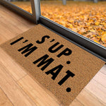 tapis d'entrée imperméable anti dérapant moderne marron clair texture naturelle résistant rides extérieur indoor