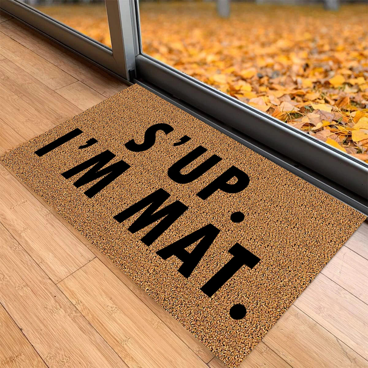 tapis d'entrée imperméable anti dérapant moderne marron clair texture naturelle résistant rides extérieur indoor