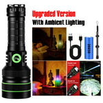 lampe torche led puissante rechargeable panneau solaire intégré lumière intense résistante chocs auto défense
