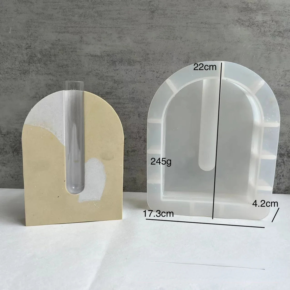 supports fleur silicone beige blanc texture marbrée moderne minimaliste tubes essai transparents