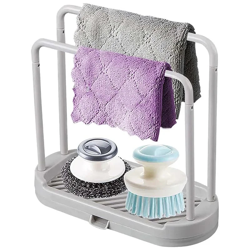 porte serviettes cuisine gris clair moderne utilisation multiple brosse vaisselle gant nettoyage éponge multifonctionalité