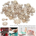 fleurs bois naturel décoratives artisanal sans peinture set 100 pièces différentes tailles