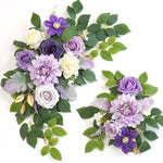 Guirlande florale artificielle romantique roses pivoines feuilles vertes blanc vert mariage decorationextérieur