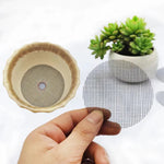 filtre graines noir maille fine pratique adhésif 10x10cm 7.5x7.5cm drainage plantes pots jardinerie