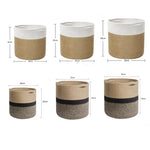 panier tissé coton réutilisable pliable moderne blanc 20cm 25cm 30cm