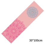 tapis yoga bleu rouge vert mandala motifs floraux rapide séchage moderne ethnique 100cm 30cm