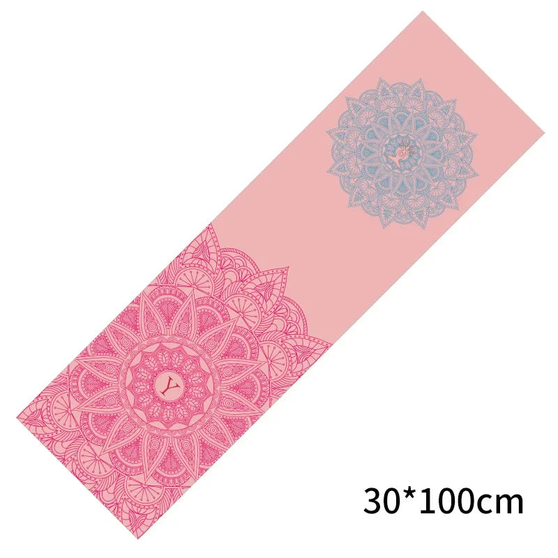 tapis yoga bleu rouge vert mandala motifs floraux rapide séchage moderne ethnique 100cm 30cm