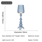 lampe sol moderne vert bleu noir blanc led acrylique intérieur
