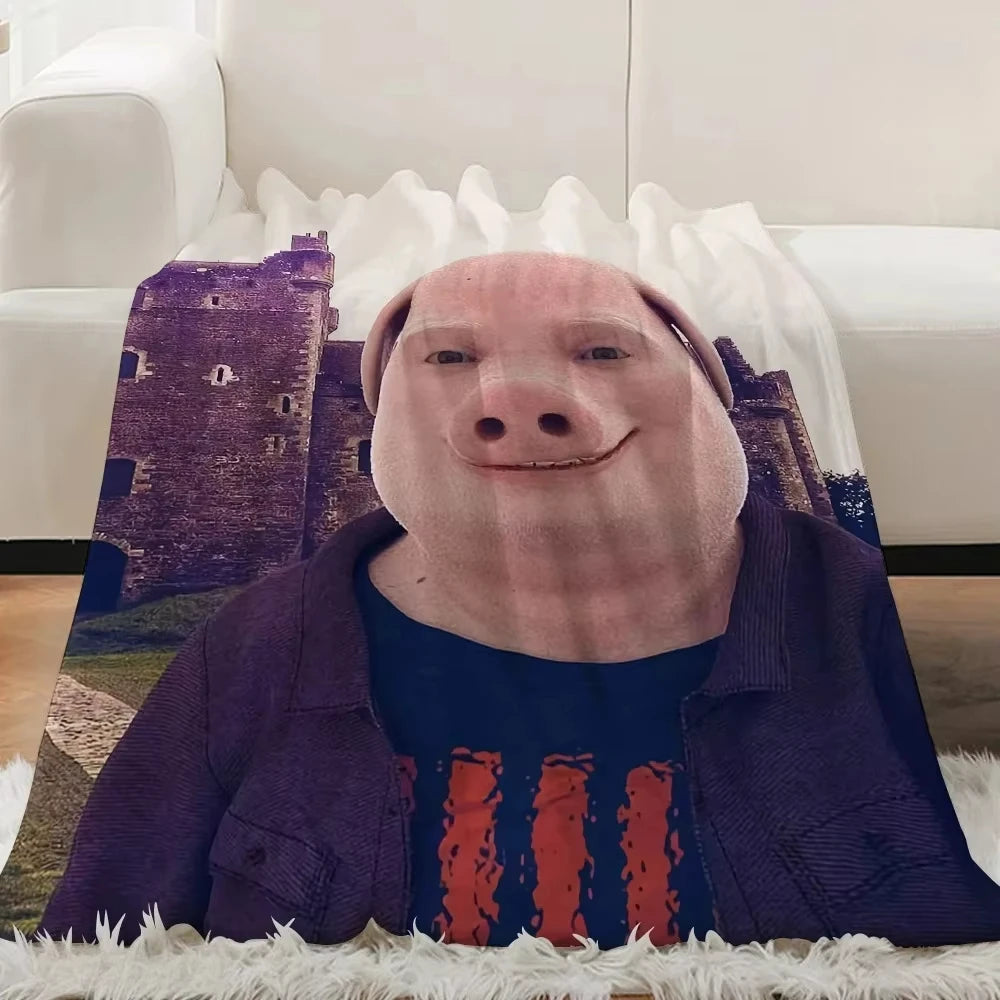 couverture douce polyestère imprimée visage souriant château moderne enfant maison