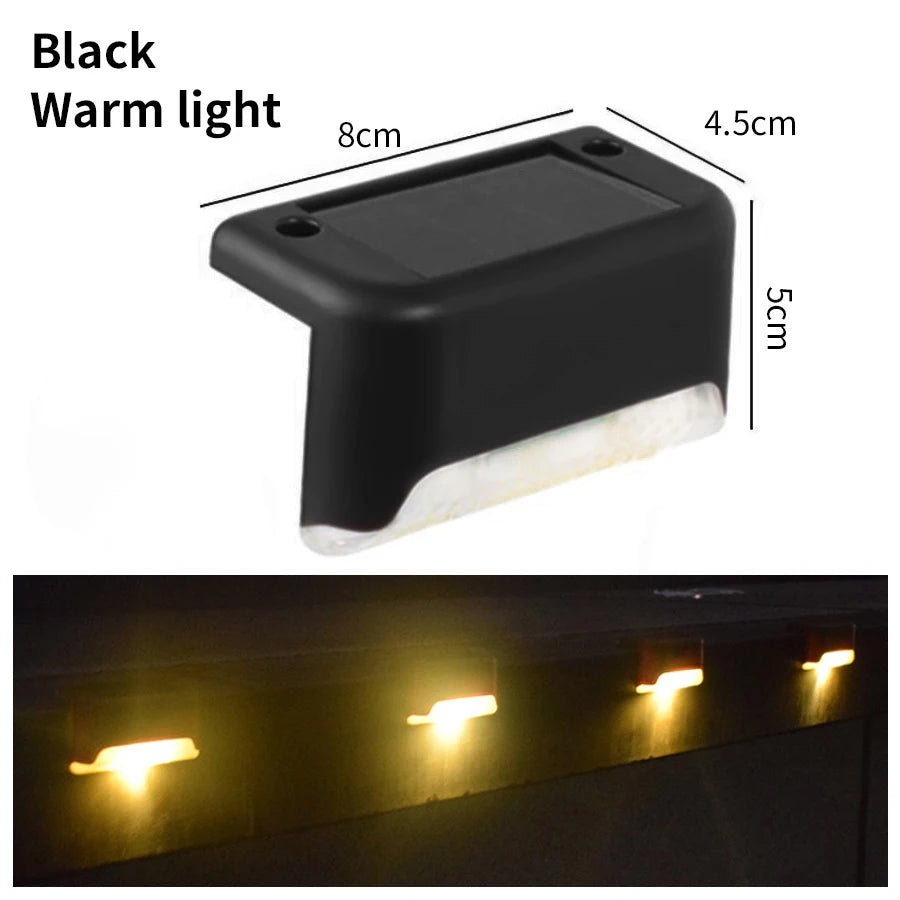 éclairage solaire moderne escalier autoinstallation led panneau solaire adhésif noir blanc lumineux minimaliste