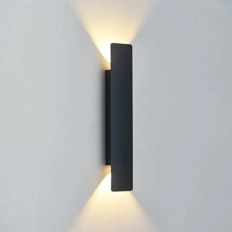 applique murale led imperméable moderne noire aluminium extérieure 18w ip65 hydrofuge