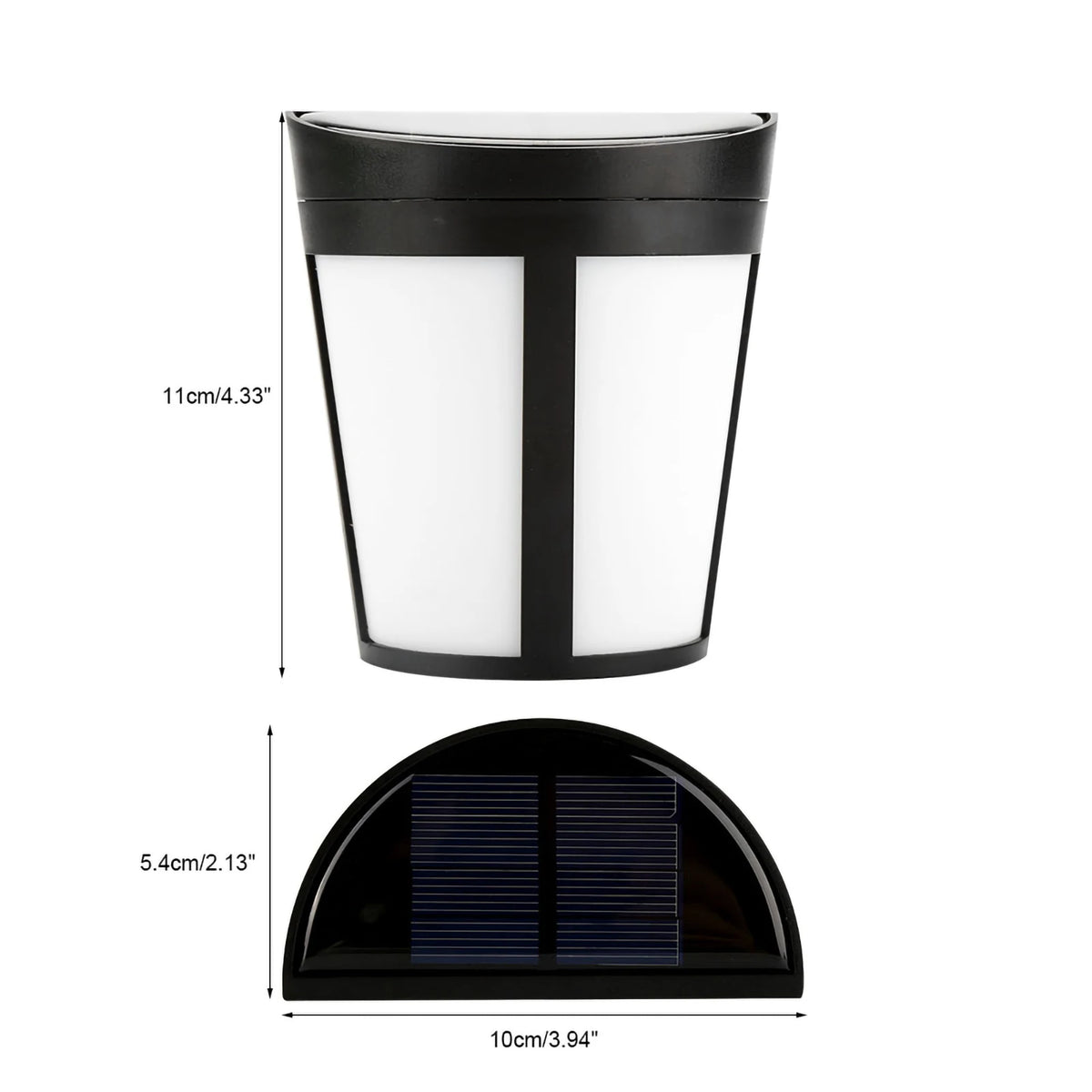 lampe solaire murale moderne adhésive noir blanche rectangulaire minimalisteextérieur jardincour cloisonfluxlumineux