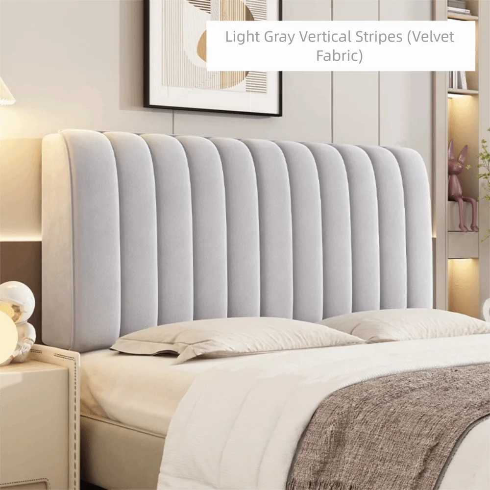 housse tête lit velours solide couleur beige clair moderne usage quatre saisons lavable