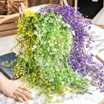 guirlande artificielle vigne violet vert blanc simple moderne extérieur accrochée fleurs anneaux métalliques