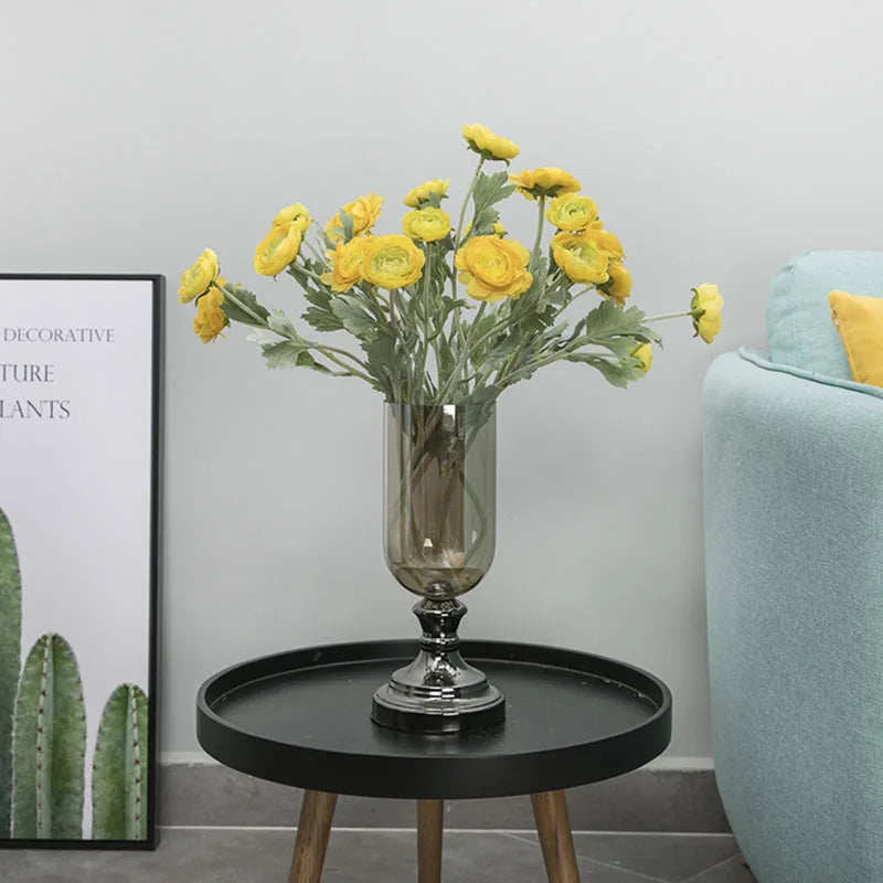décoration intérieure bouquet artificiel rose blanc jaune moderne minimaliste 50cm hauteur