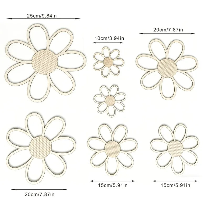 décorations murales fleurs marguerites blanc rose texture tissu moderne enfant champêtre bois