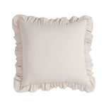 housses coussin coton couleur blanc vert bleu violet marron bords froncés texture tissu decoratif