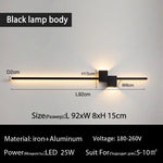 applique murale led noire moderne minimaliste effet lumineux linéaire contemporaine fixée mur 60 90