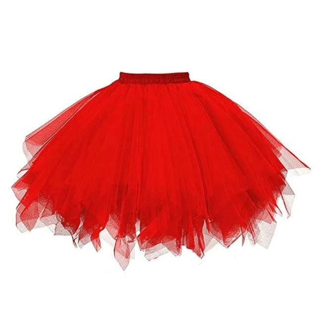 jupe tutu tulle rouge noir blanc vintage élastique dentelle junior mini translucide été femme