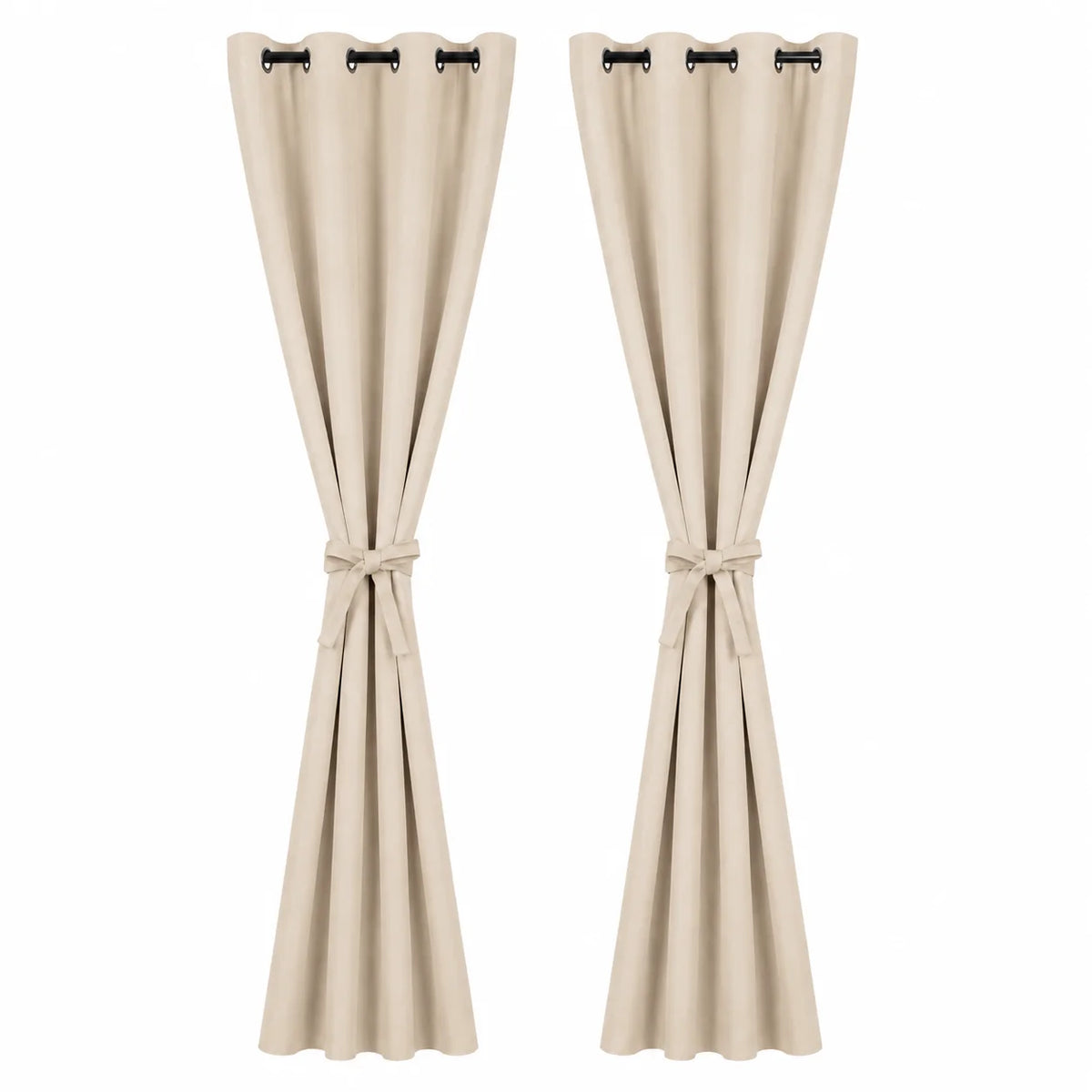 rideau moderne 100% polyester beige clair opacité anneaux français uni