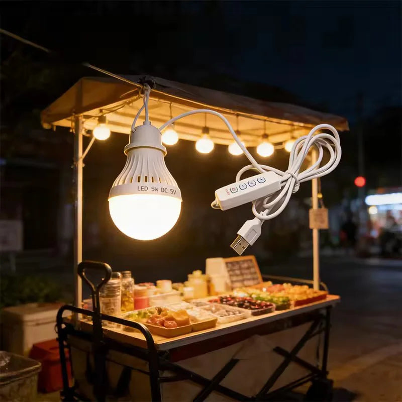 ampoule led blanc portable tri couleur usb rechargeable camping travail barbecue pêche urgence moderne